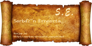 Serbán Erneszta névjegykártya